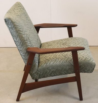 Mid-Century Upholstered Teak Armchair-FYZ-1717830