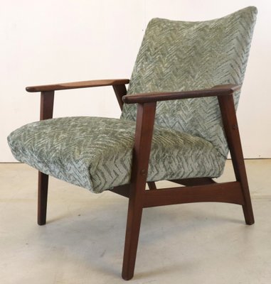 Mid-Century Upholstered Teak Armchair-FYZ-1717830