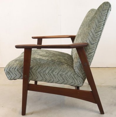 Mid-Century Upholstered Teak Armchair-FYZ-1717830