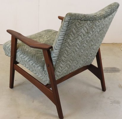 Mid-Century Upholstered Teak Armchair-FYZ-1717830