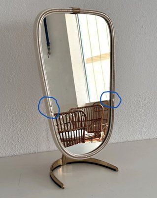 Mid-Century Vanity Table Mirror in Brass from Vereinigte Werkstätten Germany, 1960-VNE-2027216