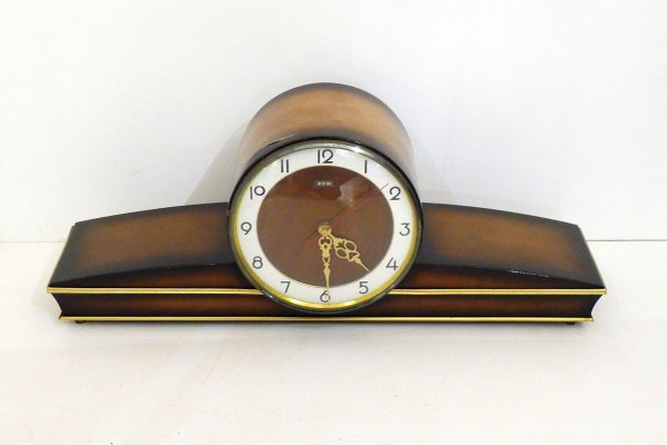 Mid-Century Varnished Wooden Clock from FFR-RNR-836729