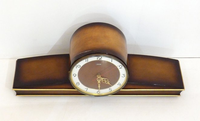 Mid-Century Varnished Wooden Clock from FFR-RNR-836729