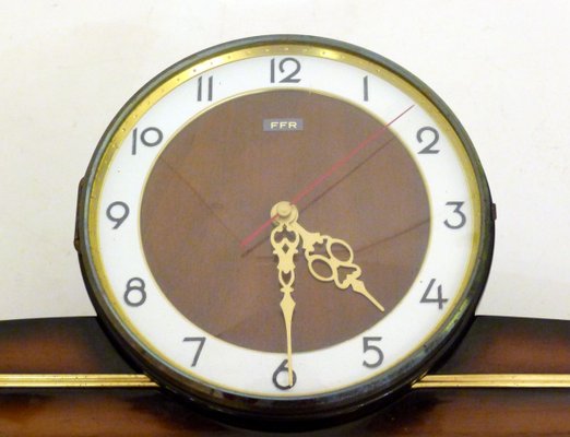 Mid-Century Varnished Wooden Clock from FFR-RNR-836729