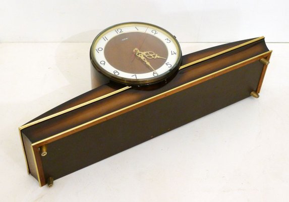 Mid-Century Varnished Wooden Clock from FFR-RNR-836729