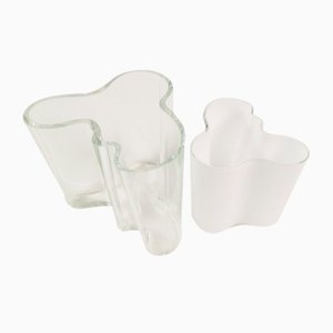 Mid-Century Vases in Glass by Alvar Aalto, Finland, 1980s, Set of 2-ZTG-1736121