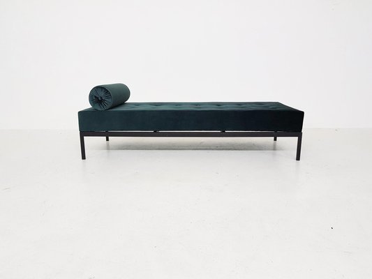 Mid-Century Velvet and Metal Daybed, the Netherlands, 1960s-ZO-633426