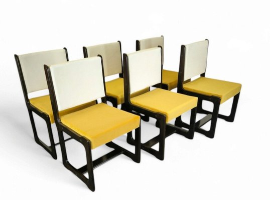 Mid-Century Velvet and Rosewood Chairs, 1950s, Set of 6-WIF-2041335