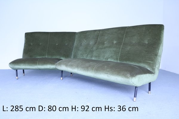 Mid-Century Velvet Sofa, 1950s-SXX-838336