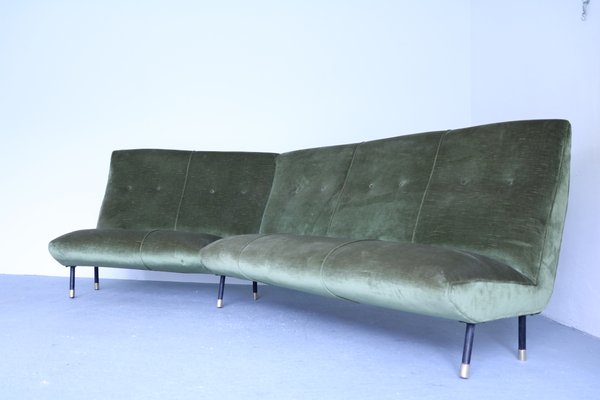 Mid-Century Velvet Sofa, 1950s-SXX-838336