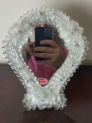 Mid-Century Venetian Murano Glass Table Mirror, 1960s-YST-1811623