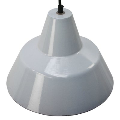 Mid-Century Vintage Industrial Grey Enamel Ceiling Lamp from Philips-BLS-809509