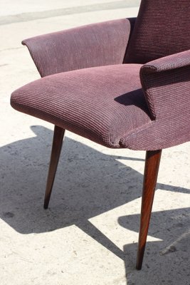 Mid-Century Violet Velvet & Corduroy Armchairs, 1950s, Set of 2-XIJ-1748927