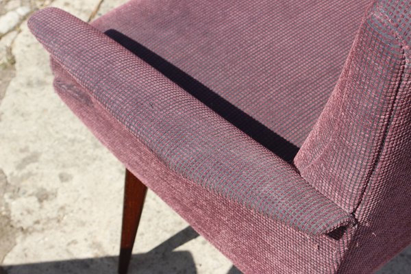 Mid-Century Violet Velvet & Corduroy Armchairs, 1950s, Set of 2-XIJ-1748927