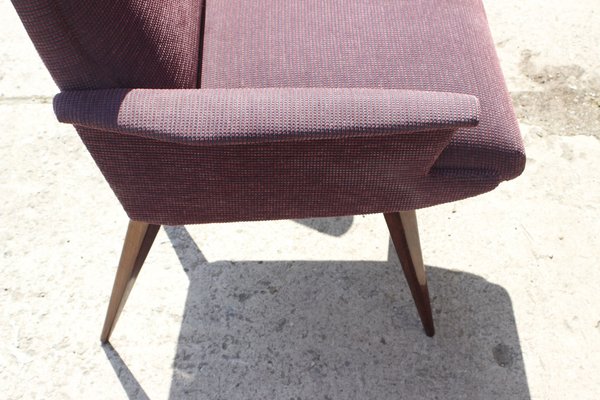 Mid-Century Violet Velvet & Corduroy Armchairs, 1950s, Set of 2-XIJ-1748927