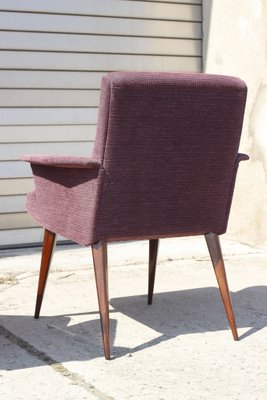 Mid-Century Violet Velvet & Corduroy Armchairs, 1950s, Set of 2-XIJ-1748927