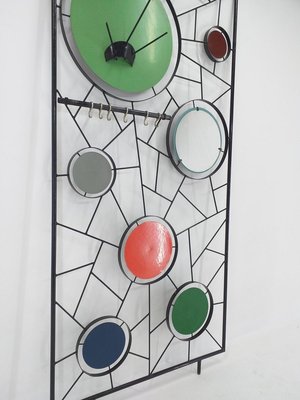 Mid-Century Wall Coat Rack with Mirror, Italy, 1960s-TZ-844106