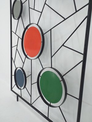 Mid-Century Wall Coat Rack with Mirror, Italy, 1960s-TZ-844106