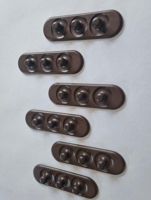 Mid-Century Wall Hooks, 1970s, Set of 6-TZ-1290032