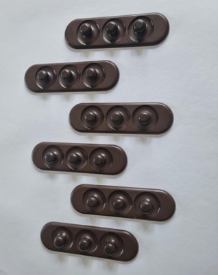 Mid-Century Wall Hooks, 1970s, Set of 6-TZ-1290032