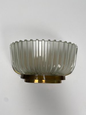 Mid-Century Wall Lamps in Brass and Glass, 1940s, Set of 2-KKZ-1814292