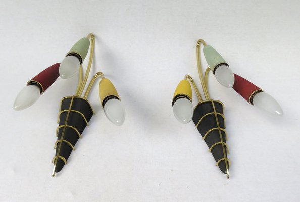 Mid-Century Wall Lights, 1950s, Set of 2-EY-1799540