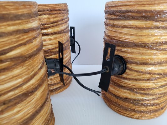 Mid-Century Wall Lights in Resin & Rope from Accolay, 1960s, Set of 3-CGX-1718415