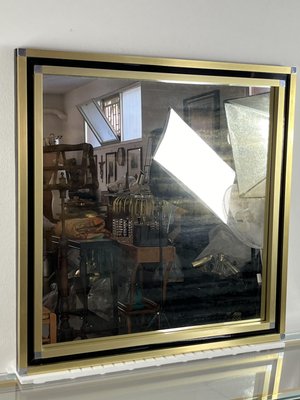 Mid-Century Wall Mirror in Brass and Chromed Metal, 1960s-YST-2021926