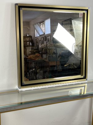 Mid-Century Wall Mirror in Brass and Chromed Metal, 1960s-YST-2021926