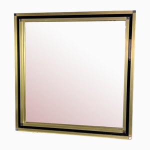 Mid-Century Wall Mirror in Brass and Chromed Metal, 1960s-YST-2021926