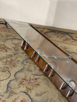 Mid-Century Wall Shelf in Chromed Metal and Glass-JXY-1790588