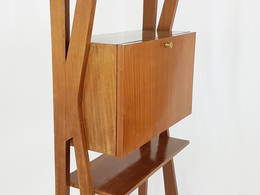 Mid-Century Wall Unit in Teak and Brass from Isa Bergamo, 1950s-RD-1822951