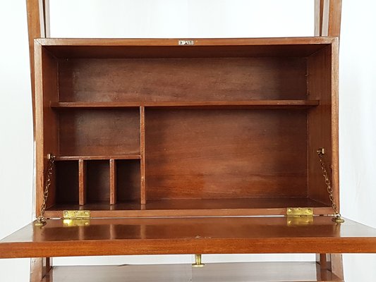 Mid-Century Wall Unit in Teak and Brass from Isa Bergamo, 1950s-RD-1822951