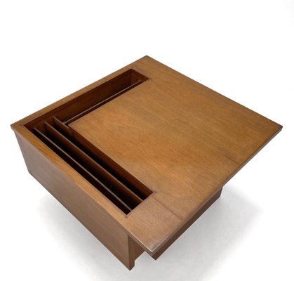 Mid-Century Walnut Magazine Rack Coffee Table by John Keal for Brown Saltman, 1960s-JDR-1125422