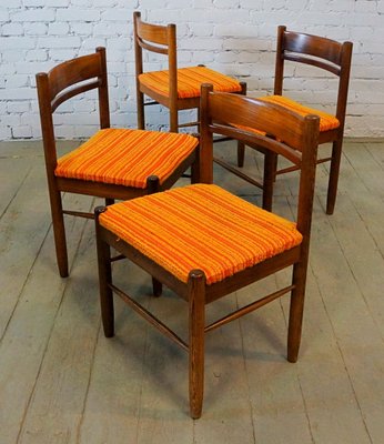 Mid-Century Wenge Wood Dining Chairs, Set of 4-QFD-831911