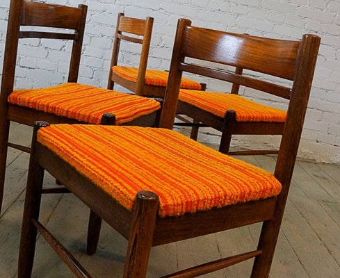 Mid-Century Wenge Wood Dining Chairs, Set of 4-QFD-831911