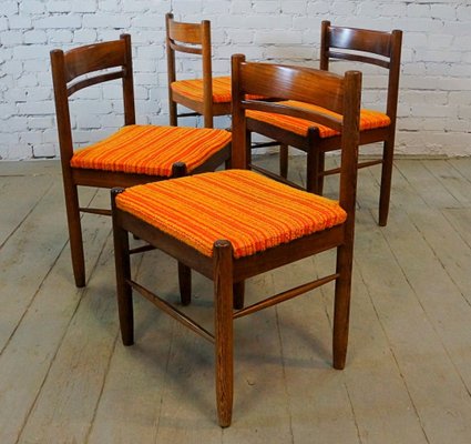 Mid-Century Wenge Wood Dining Chairs, Set of 4-QFD-831911