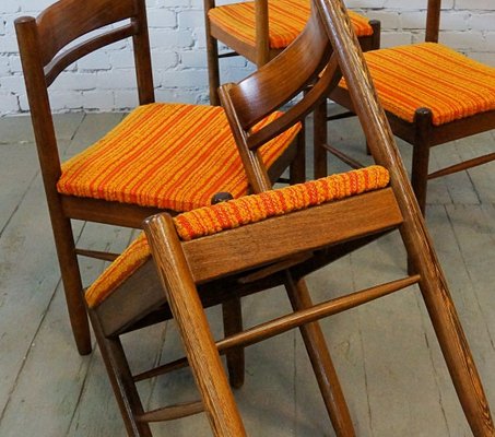 Mid-Century Wenge Wood Dining Chairs, Set of 4-QFD-831911