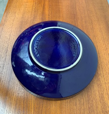 Mid-Century West German Dark Blue Pottery Bowl, 1960s-UAH-1417524