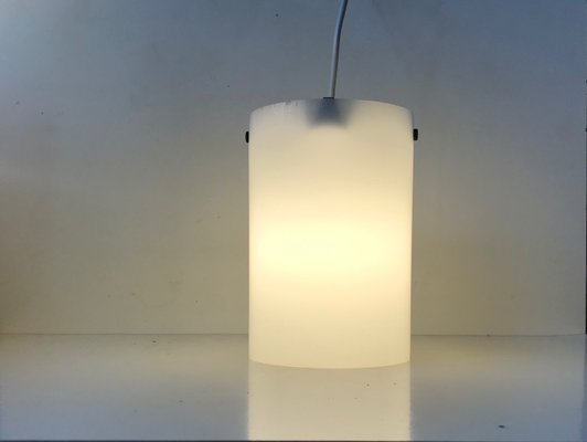 Mid-Century White Acrylic Glass Pendant Lamp by Bent Karlby for Lyfa, 1960s-LCR-672736