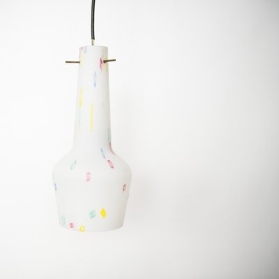 Mid-Century White Aluminum & Opaline Glass Ceiling Lamp-NZV-1279394