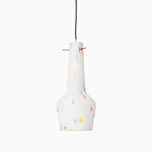 Mid-Century White Aluminum & Opaline Glass Ceiling Lamp-NZV-1279394