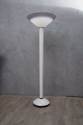 Mid-Century White and Black Murano Glass Floor Lamp, 1950s-UH-729461