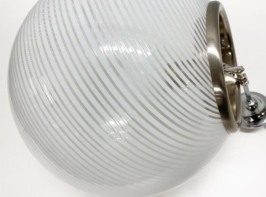 Mid-Century White and Crystal Murano Glass Reticello Light by Mario Botta for Venini, 1970s-JDR-1125605