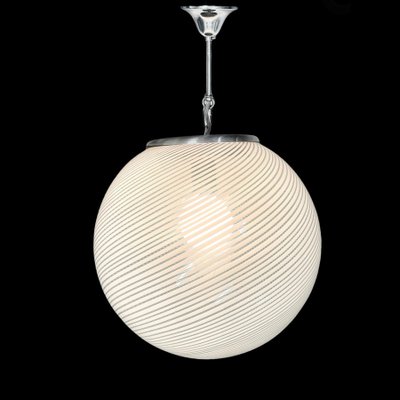 Mid-Century White and Crystal Murano Glass Reticello Light by Mario Botta for Venini, 1970s-JDR-1125605