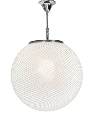 Mid-Century White and Crystal Murano Glass Reticello Light by Mario Botta for Venini, 1970s-JDR-1125605