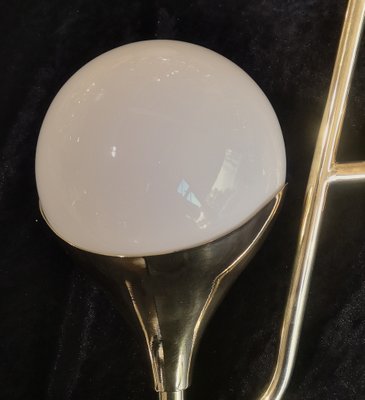 Mid-Century White Brass and Murano Round Art Glass Wall Light, 1950s-UH-1319977