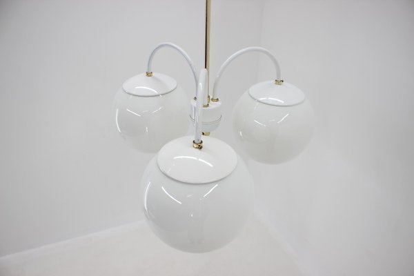 Mid-Century White Chandelier from Kamenický Šenov, 1970s-TZ-677955