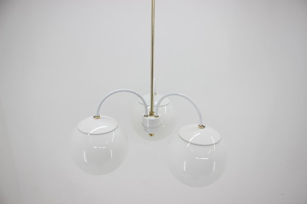 Mid-Century White Chandelier from Kamenický Šenov, 1970s-TZ-677955