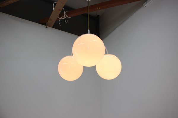 Mid-Century White Chandelier from Kamenický Šenov, 1970s-TZ-677955